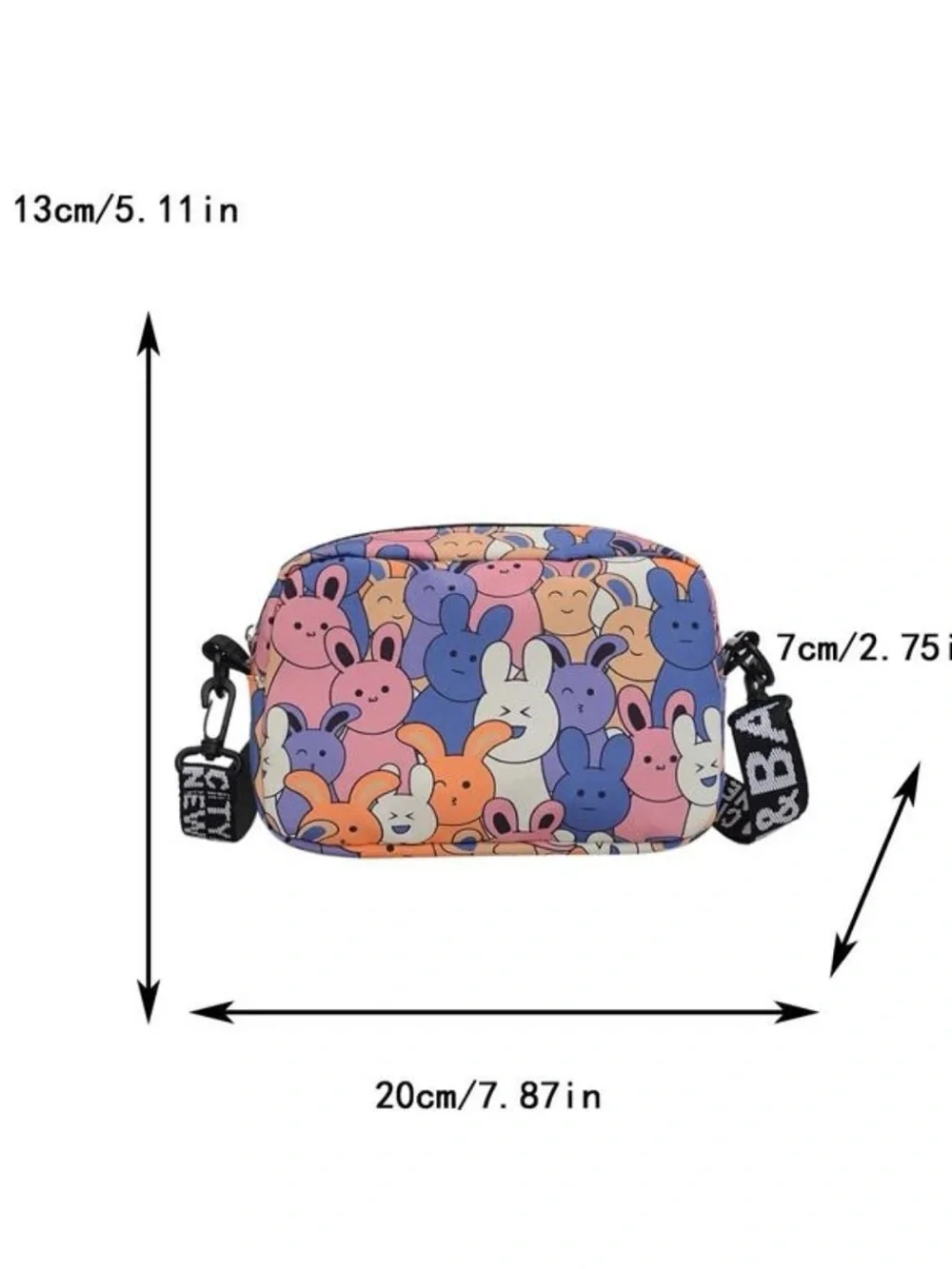 Cute Multicolor Bunny Print Small Pets Crossbody Bag